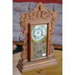 An American oak mantel clock, by Jerome & Co, , New Haven Connecticut, eight day,