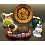 Ceramics - A Coalport figure, Ladies of Fashion Anna ; a Denby Egyptian collection plate ,