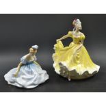 A Royal Doulton figure, Ninette, HN2379; another, Debutante,