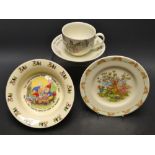 Nursery Ware - a Wedgwood Peter Rabbit teacup and saucer; a Royal Stafford baby's bowl,