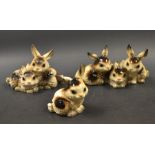 A Goebel model rabbit family, printed marks; others,