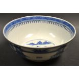 A 19th century Chinese blue and white bowl,