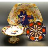 A Royal Doulton Matsumai circular pedestal bow, decorated in the Imari palette, picked out in gilt,