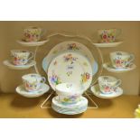 A Shelley Wild Flowers pattern six setting tea service, comprising six cups, saucers, side plates,