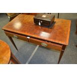 A 19th century satinwood crossbanded mahogany and parquetry  rectangular side table,
