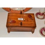 An unusual early 20th century olive wood novelty musical cigar box,