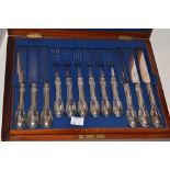A part canteen of silver-plated table knives and forks,