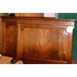 A pair of  early 20th century mahogany bed ends, S-scroll frieze,