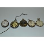 Watches - a Victorian white metal pocket watch,