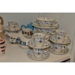 A Furnival pottery Denmark pattern blue and white coffee service,