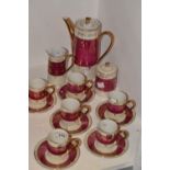 A Continental porcelain six-setting coffee service