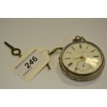 A Victorian silver pocket watch, The Express English Lever,