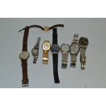 Wristwatches - Rotary, leather strap; Seiko,