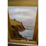 C P P***
Coastal Cliffs
signed, dated 1912, oil on canvas, 53cm x 32cm,