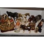 Ceramics- - various shire horses; figures; other horses;