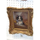 A** Lemon (early 20th century)
Kitten in a Barn
signed, oil on panel,