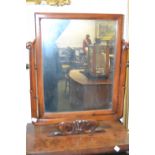 A mahogany toilet mirror of rectangular proportions c.