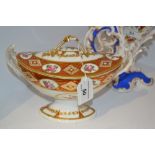 A Derby two-handled pedestal urnular tureen and cover,