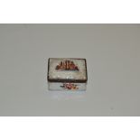 A George III South Staffordshire enamel waisted rectangular snuff box,