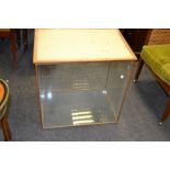 A rectangular glazed cabinet, 63cm high, 61cm wide,