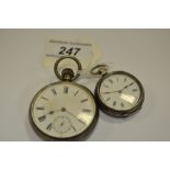 A Victorian silver pocket watch; another,