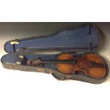 A violin, the two-piece back 36cm excluding button, paper label inscribed Francelco Ruggeti,