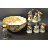Ceramics - a Royal Crown Derby Golden Aves pattern octagonal fruit bowl,