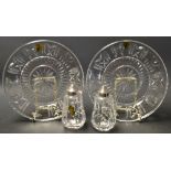 A pair of Waterford Crystal cut glass plates;