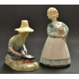 A Royal Doulton figure, Stayed at Home, HN2207;  another, River Boy,