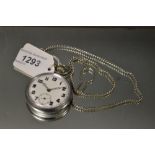 A silver military pocket watch, screw back, GSTP112146,