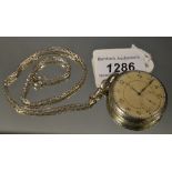 An Elgin Art Deco pocket watch, 17 jewel 14k gold filled case,