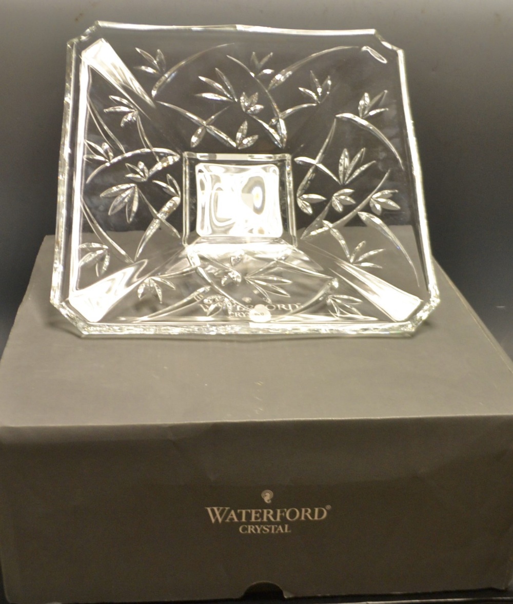 A Waterford Crystal bamboo design centre piece, 30cm,