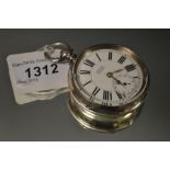 A silver Bruford Leicester pocket watch