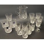 Glass - a set of five Edinburgh Crystal wine glasses,