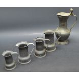 French Damart Pewter jug set (5)