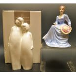 A Coalport figure, ladies of fashion Anna ; a Royal Doulton images figure, sisters , boxed.