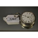 A silver Express English lever pocket watch,