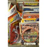 Football programmes from a variety of clubs in a box