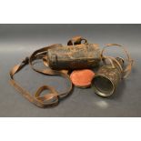 A World War One night spotting telescope in leather case