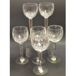 A set of six Waterford Crystal hock glasses