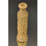 A 19th century Chinese dragon carved vase