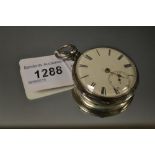 A silver fusee pocket watch,