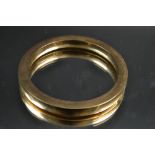 A 9ct gold hollow rounded rectangular hoop bangle,