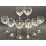 A set of four Waterford Crystal hock glasses,