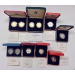 Coin, Great Britain, Royal Mint, Silver Proof, £2, 1989 two coin set Bill of Rights, 1996 Football,