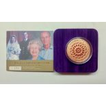Coin, Great Britain, Royal Mint, Gold £5 Proof Crown, 2007, Diamond Wedding (0562/2500),