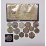 Banknote, Derby Bank, £1, 1811 fair; Coins, Hammered Silver, Elizabeth I, 1/-; Crowns 1895, 1937,