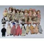 Toys and Juvenalia - Continental miniature dolls inc Sailor boy, Mr punch, fashion girls etc,