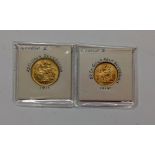 Coins, Great Britain, Gold Sovereign, 1911; Gold Half Sovereign, 1914,