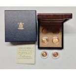 Coins, Great Britain, Royal Mint, Gold 'Sovereign Portrait' 4 coin Sovereign Collection, 1957, 1982,